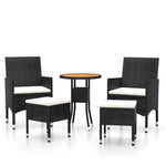 Space Saving 5 Piece Garden Lounge Set Relaxing Seating Modern Living