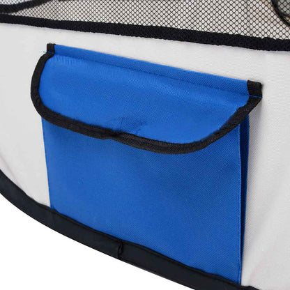 Foldable Dog Playpen Blue Portable Pet Exercise Pen 145x145x61cm