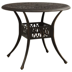 Elegant Garden Table Bronze 90x90x74 cm Home Use Urban Style 