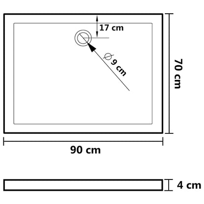 Rectangular Shower Base Tray 70x90cm ABS | HomeAndLiving
