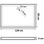 Black Shower Base Tray 80x120cm ABS | HomeAndLiving