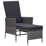 3-Piece Garden Lounge Set with Cushions Poly Rattan Grey