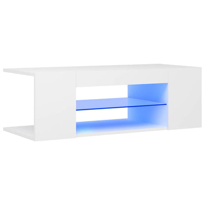 TV Cabinet with LED Lights White - 90×39×30cm