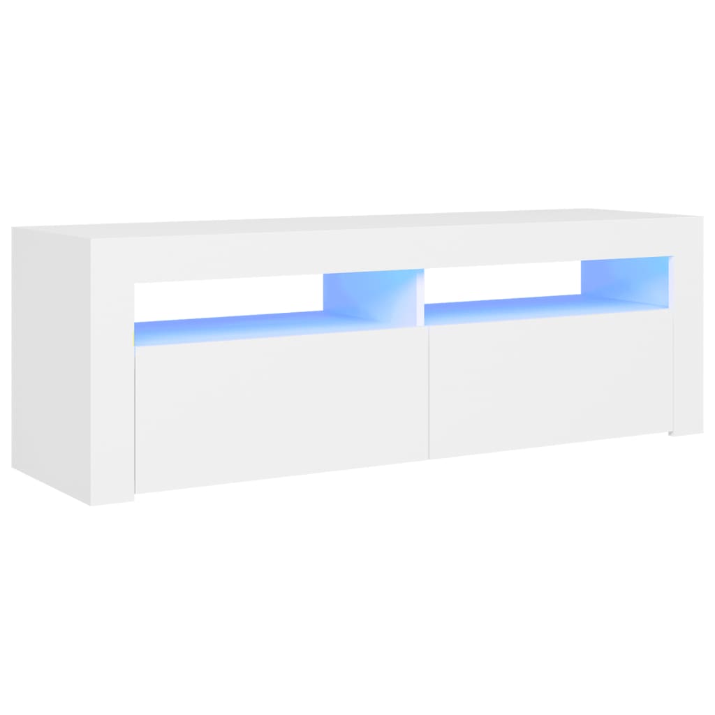 White TV Cabinet with LED Lights