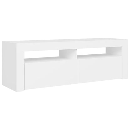 White TV Cabinet with LED Lights