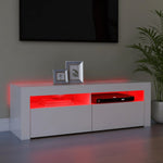 White TV Cabinet with LED Lights