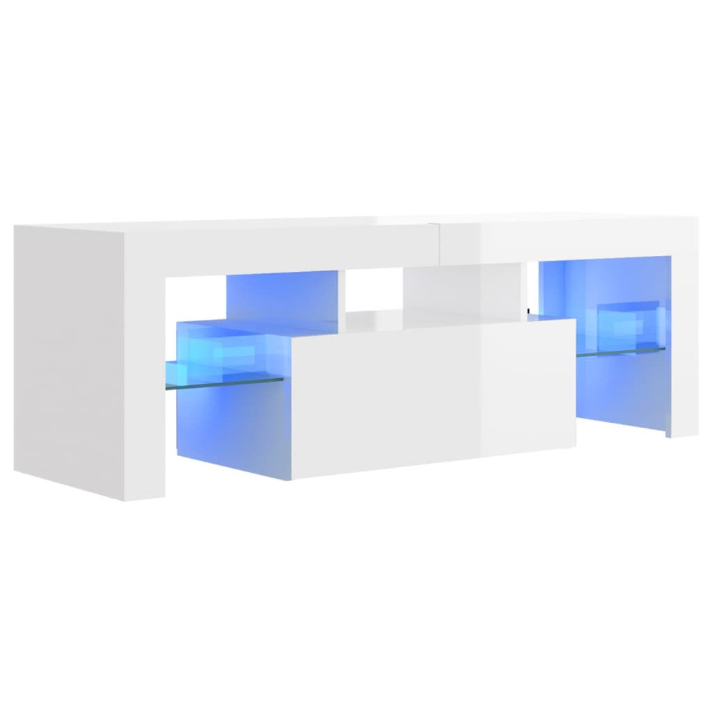 High Gloss White TV Cabinet with LED Lights