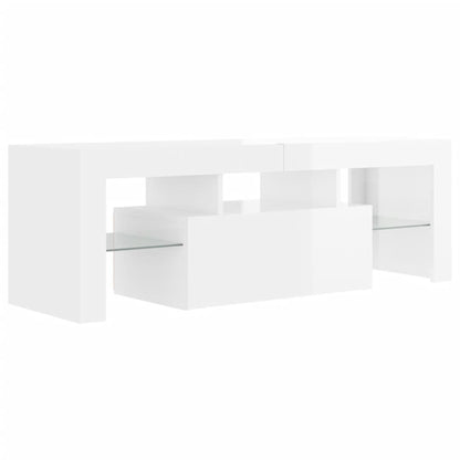 High Gloss White TV Cabinet with LED Lights