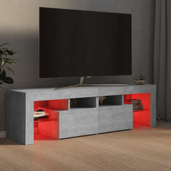 TV Cabinet RGB LED Lights Concrete Grey 140cm | HomeAndLiving
