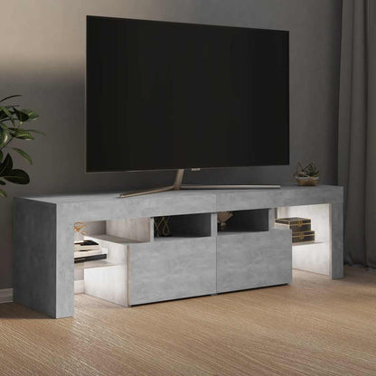 TV Cabinet RGB LED Lights Concrete Grey 140cm | HomeAndLiving