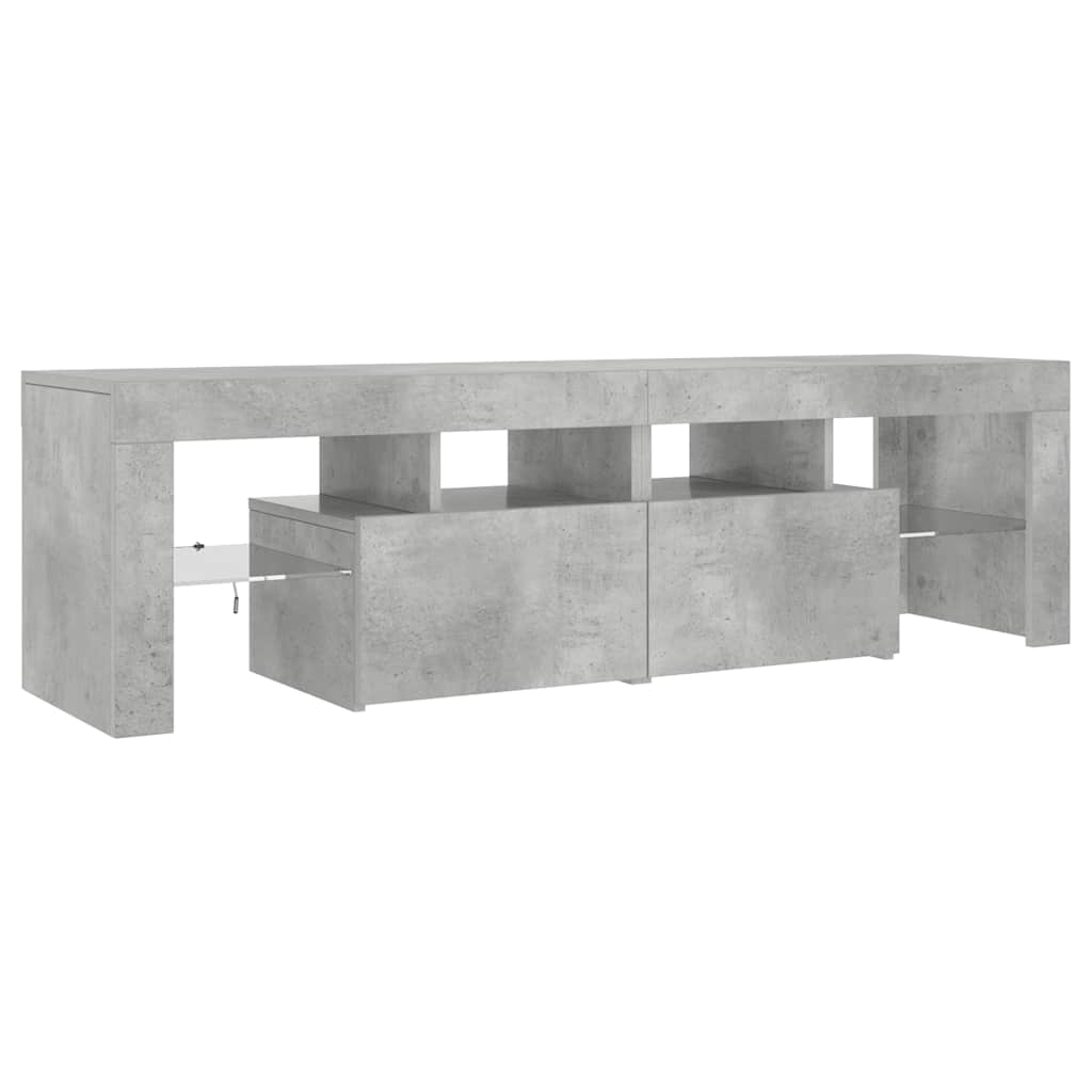 TV Cabinet RGB LED Lights Concrete Grey 140cm | HomeAndLiving