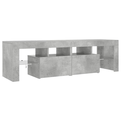 TV Cabinet RGB LED Lights Concrete Grey 140cm | HomeAndLiving