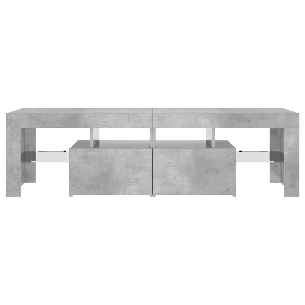 TV Cabinet RGB LED Lights Concrete Grey 140cm | HomeAndLiving