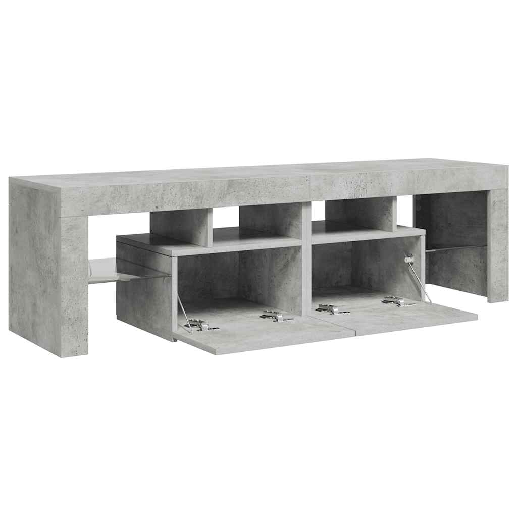 TV Cabinet RGB LED Lights Concrete Grey 140cm | HomeAndLiving