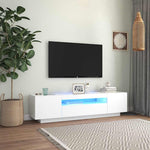 LED TV Cabinet White 160cm RGB Lights | HomeAndLiving