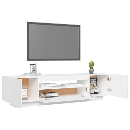 LED TV Cabinet White 160cm RGB Lights | HomeAndLiving