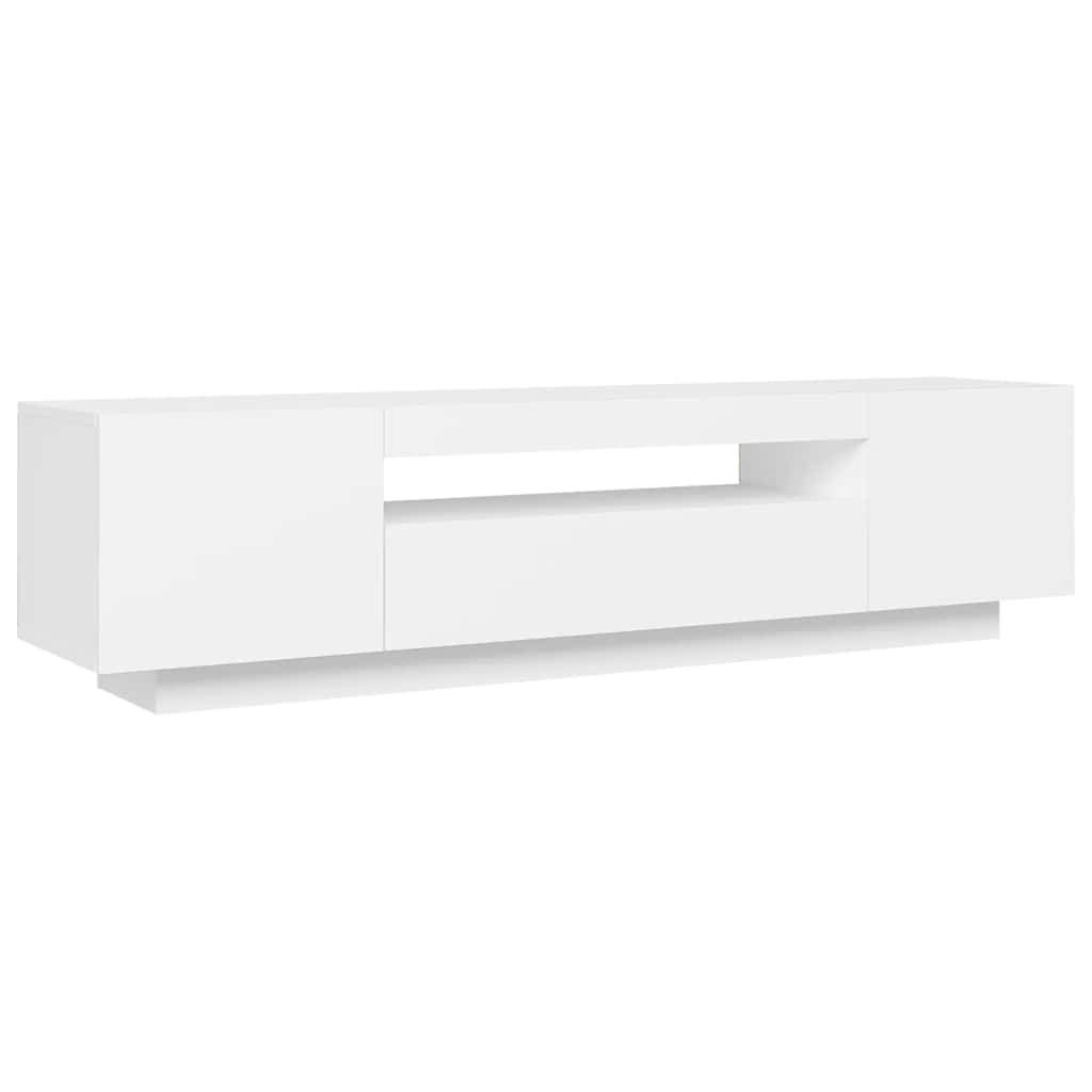 LED TV Cabinet White 160cm RGB Lights | HomeAndLiving