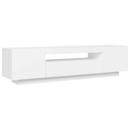 LED TV Cabinet White 160cm RGB Lights | HomeAndLiving