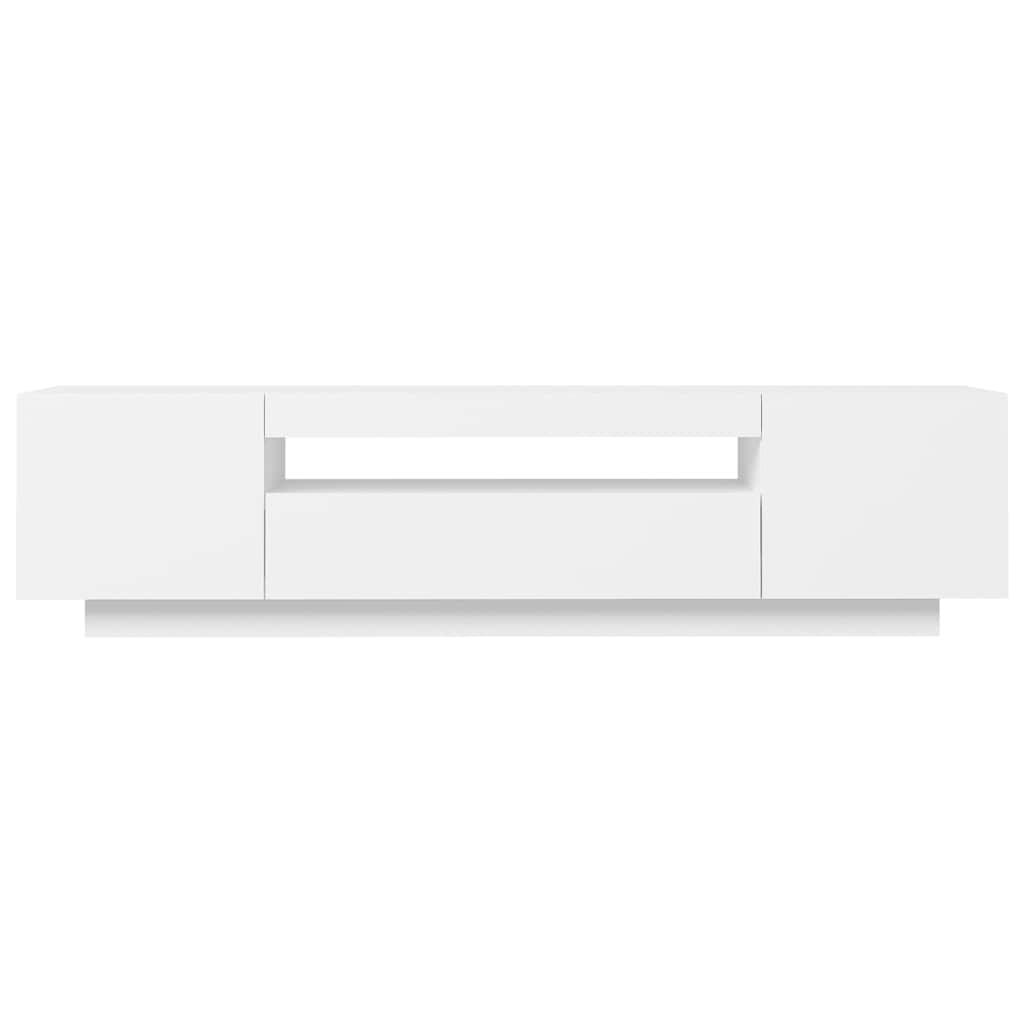 LED TV Cabinet White 160cm RGB Lights | HomeAndLiving