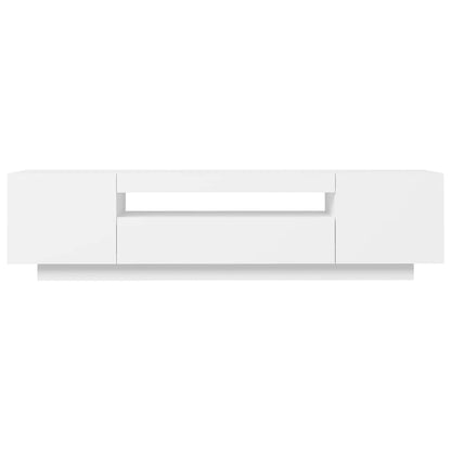 LED TV Cabinet White 160cm RGB Lights | HomeAndLiving