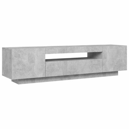 TV Cabinet LED Lights Concrete Grey 160cm | HomeAndLiving