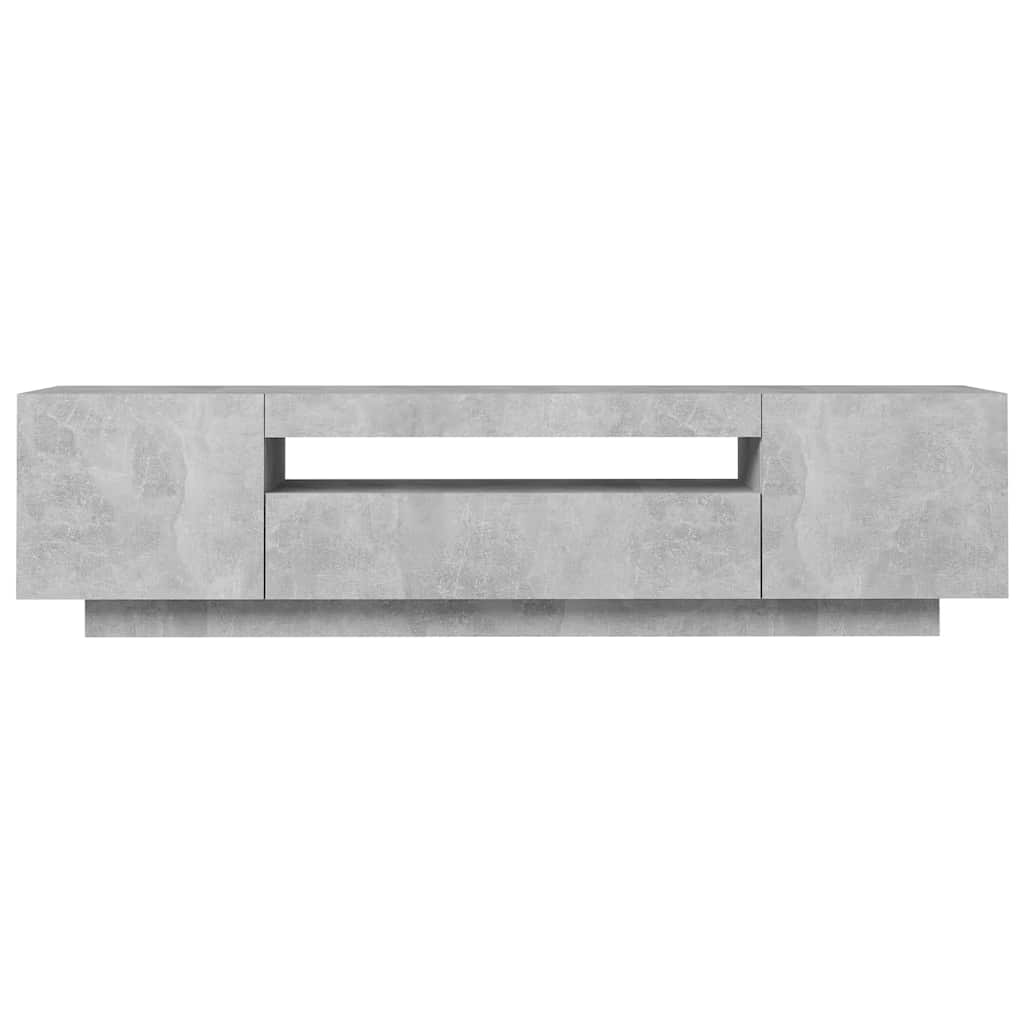 TV Cabinet LED Lights Concrete Grey 160cm | HomeAndLiving