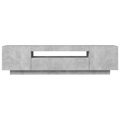 TV Cabinet LED Lights Concrete Grey 160cm | HomeAndLiving