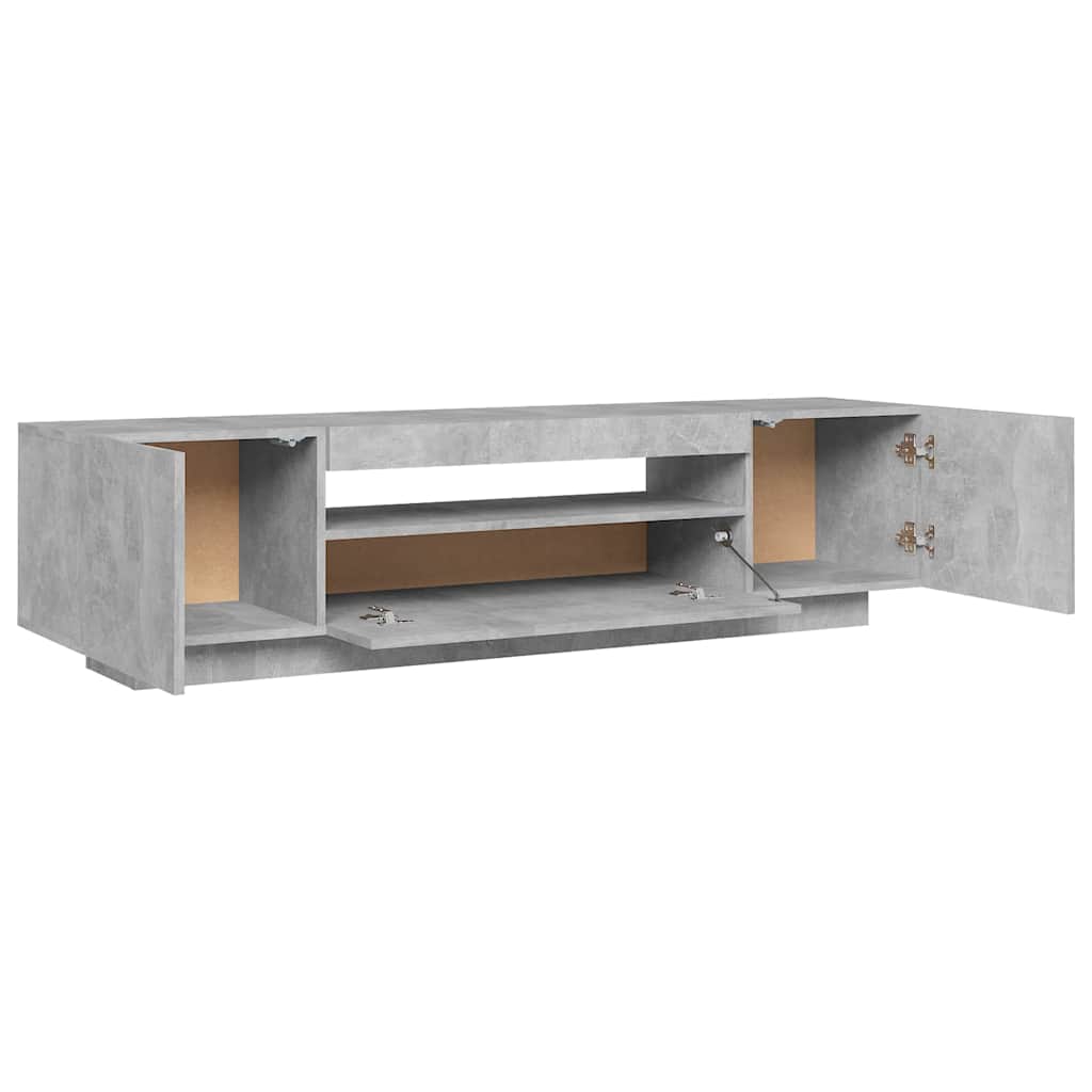 TV Cabinet LED Lights Concrete Grey 160cm | HomeAndLiving