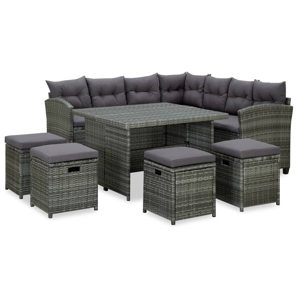 6 Piece Outdoor Rattan Lounge Set Cushions | HomeAndLiving