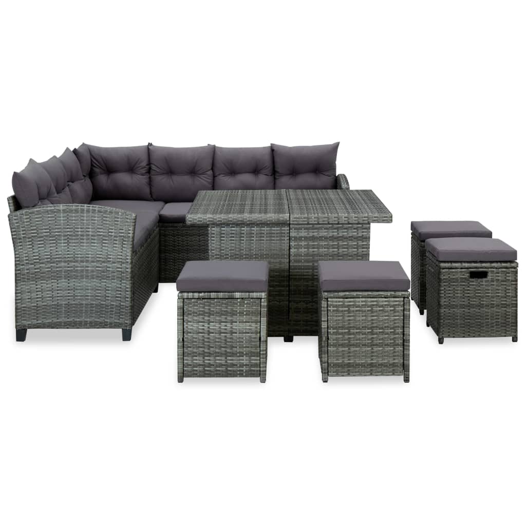 6 Piece Outdoor Rattan Lounge Set Cushions | HomeAndLiving
