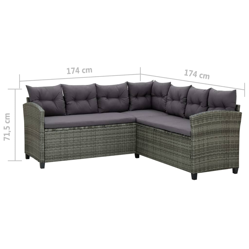 6 Piece Outdoor Rattan Lounge Set Cushions | HomeAndLiving