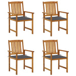 Garden Chairs with Cushions 4 pcs Solid Acacia Wood