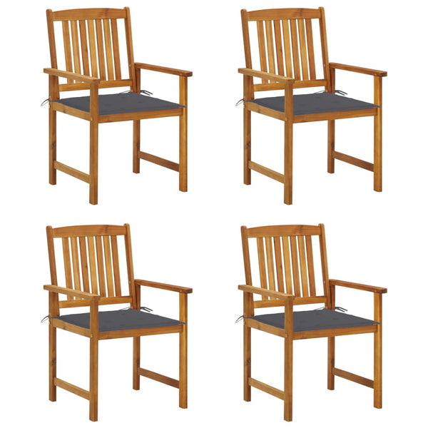  Garden Chairs with Cushions 4 pcs Solid Acacia Wood