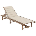 Space Saving Garden Sun Lounger with Cushion Lounge Area Evening