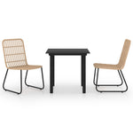 Elegant 3 Piece Outdoor Dining Set Indoor Outdoor Use Patio Relax