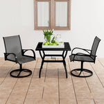 3 Piece Garden Dining Set Textilene and Steel