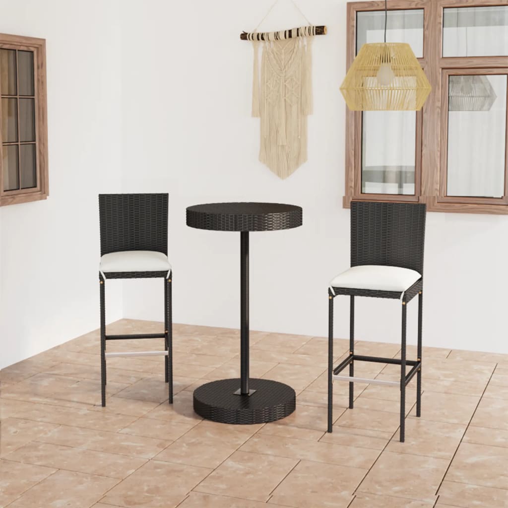 Functional 3 Piece Garden Bar Set Indoor Outdoor Use Urban Style 