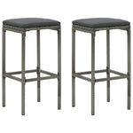 3 Piece Garden Bar Set with Cushions Grey