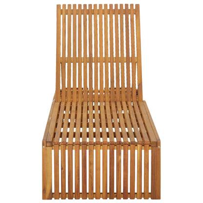 Acacia Bliss: Sun Lounger with Luxurious Wood and Cushion