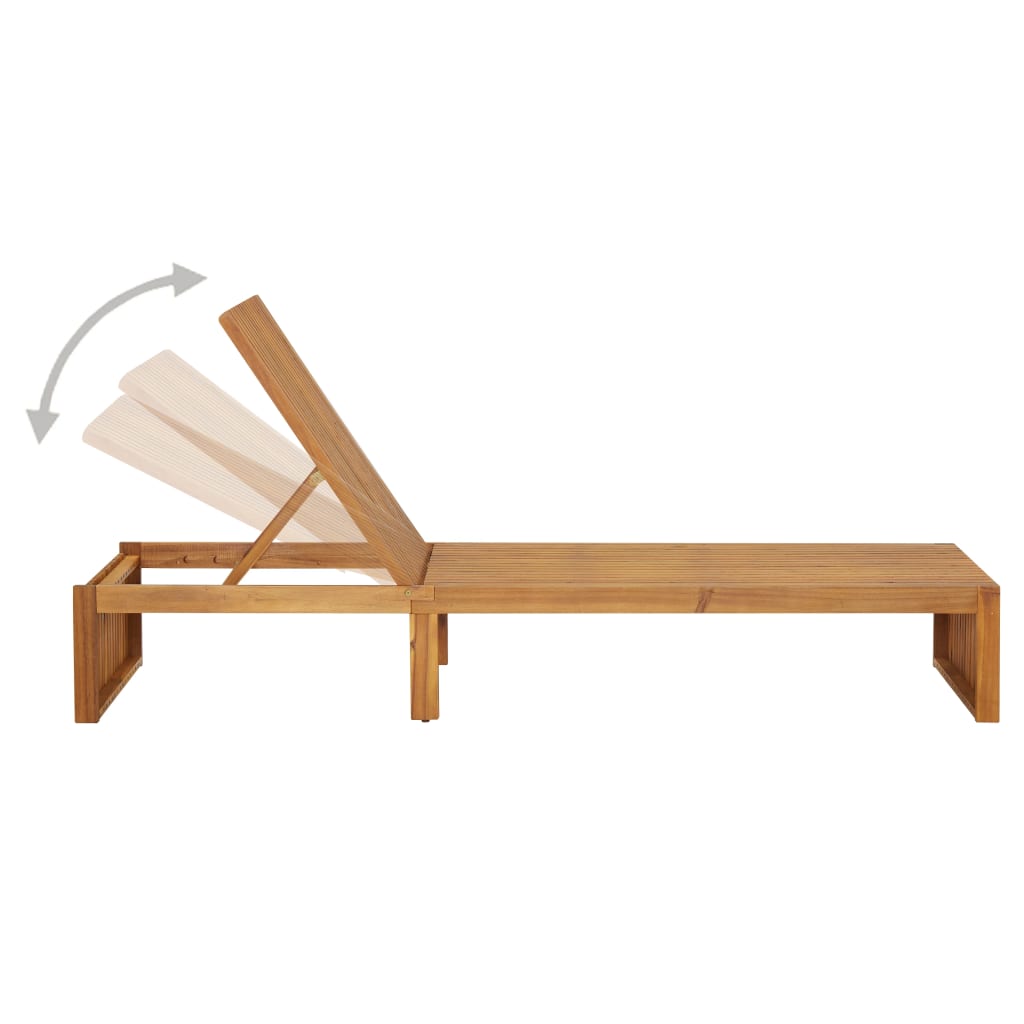 Acacia Bliss: Sun Lounger with Luxurious Wood and Cushion