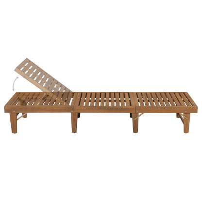 Folding-Sun Lounger with Cushion Solid Acacia Wood