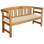 Nature's Serenity: Acacia Wood Garden Bench with Cushion