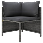 6 Pcs Garden Lounge Set with Cushions Poly Rattan Grey
