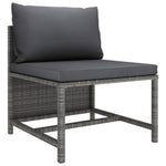 6 Pcs Garden Lounge Set with Cushions Poly Rattan Grey