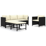 Poly Rattan Retreat: 6-Piece Garden Lounge Set with Cozy Cushions