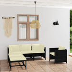 Poly Rattan Retreat: 6-Piece Garden Lounge Set with Cozy Cushions