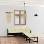 6 Piece Garden Lounge Set with Cushions Poly Rattan - Black