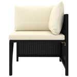 Rattan Noir Luxury: 6-Piece Garden Lounge Set with Plush Cushions