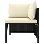 8 Piece Garden Lounge Set with Cushions Poly Rattan-Black