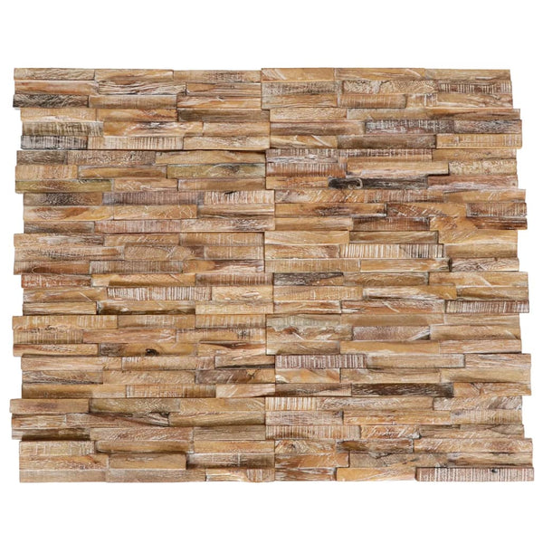  3D Wall Cladding Panels 10 pcs Solid Teak Wood